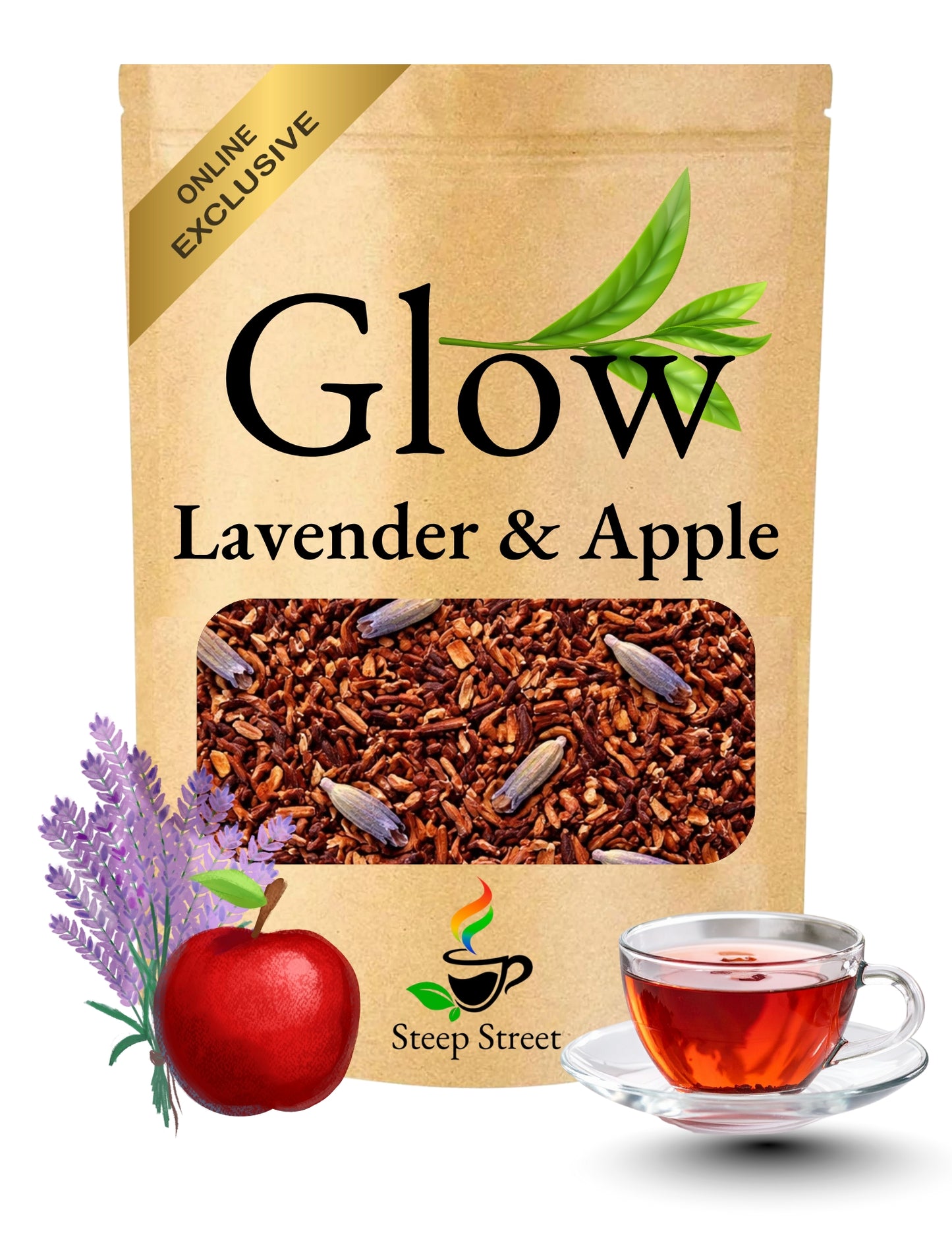 Lavender Apple Glow | Loose-Leaf Herbal Tea | Caffeine-Free | 3 oz